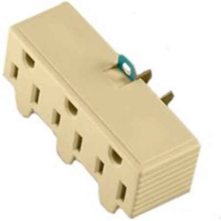 Eaton Wiring Devices Cooper Wiring 1219V-BOX 3 Outlet 2 Wire Gnd Adapter; Ivory 6116040
